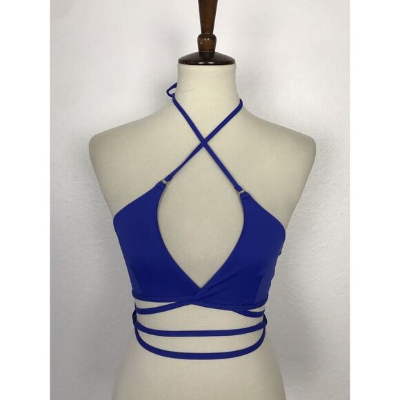 Toluca Swim Amina Stretch Wrap Tie Bikini Top Sz XS/S - Picture 1 of 9